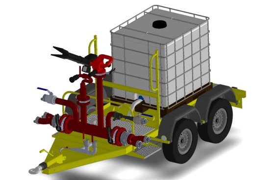 Мобильная установка водопенного пожаротушения с пожарным лафетным стволом 